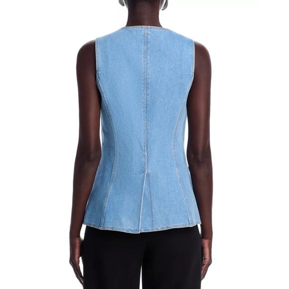 Paige Women Light Wash Blue Denim Yasmin Casual Front Button Vest Size US 2 - Picture 5 of 5